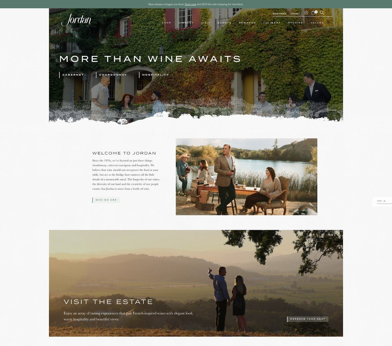 Jordan winery website illustration